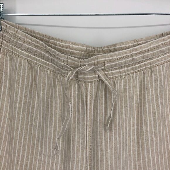 LL Bean 100% Linen Stripe Lounge Pant Womens 12 Petite - Picture 4 of 7